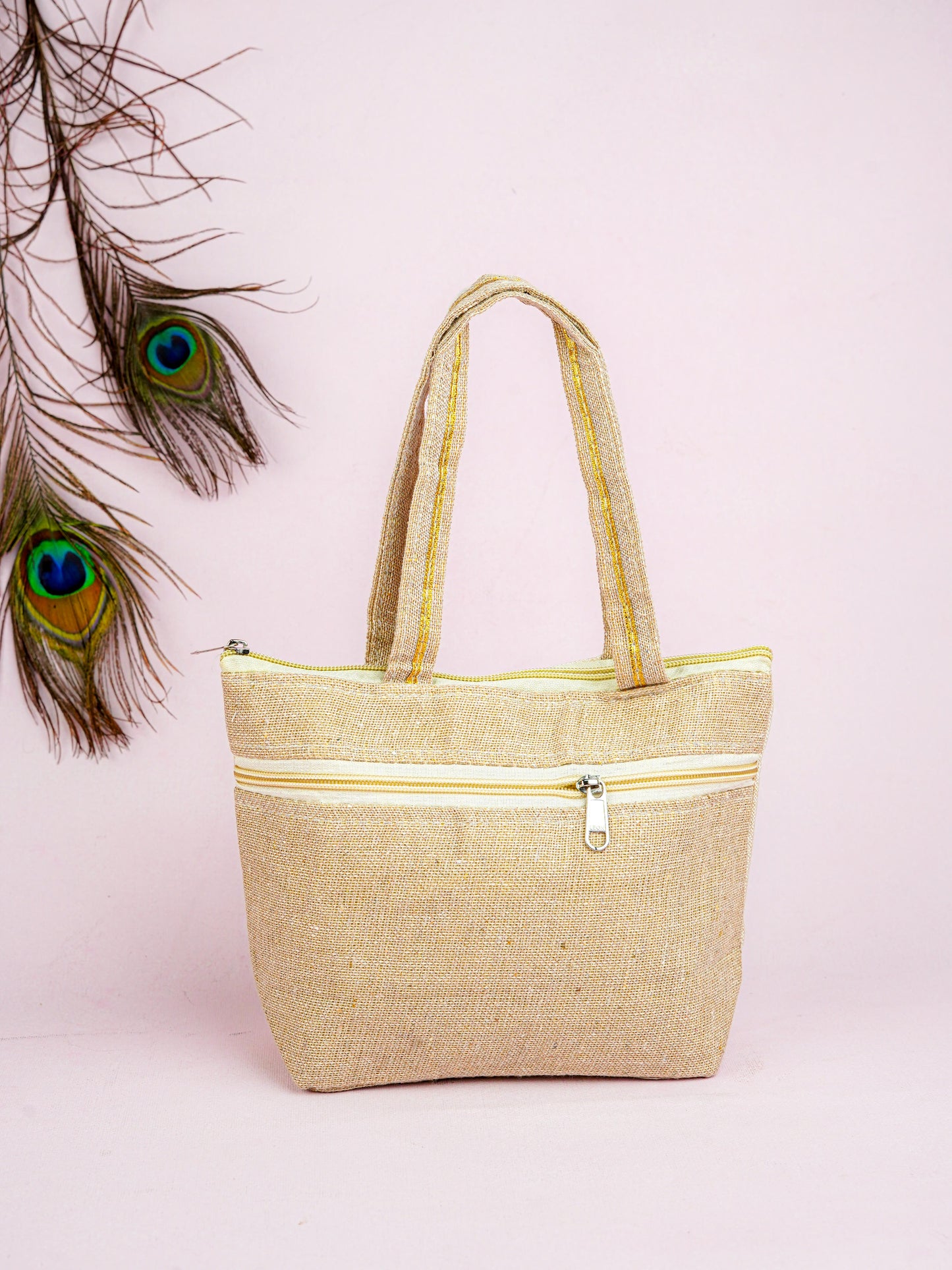 Handbag with Peacock Print - 10x7 inch - WBG1932