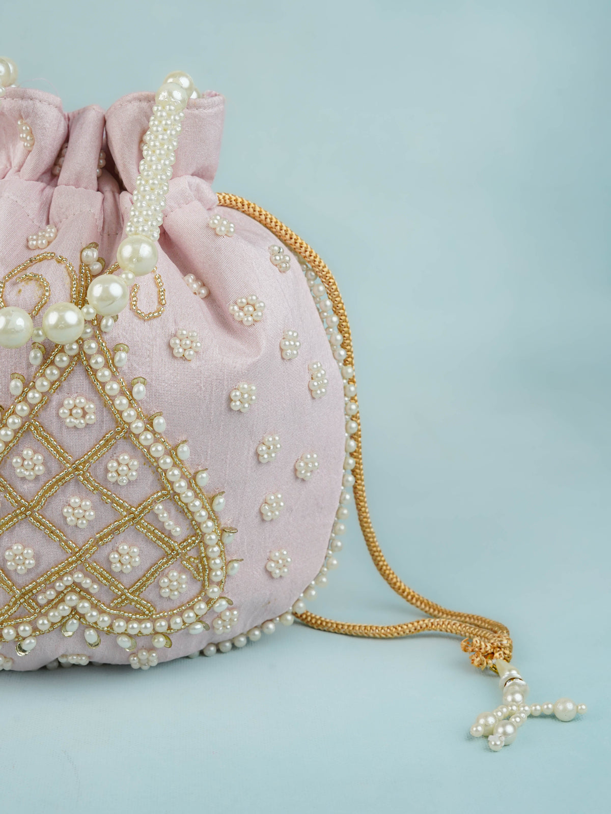 Potli Bag with Beads Work - 9 inch - WBG1950
