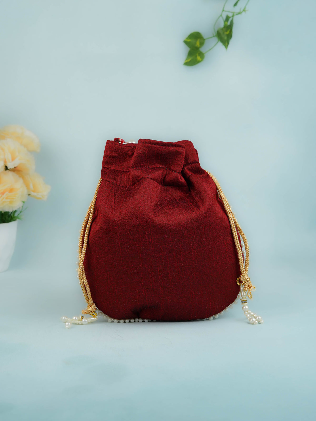 Potli Bag with Beads Work - 9 inch - WBG1950