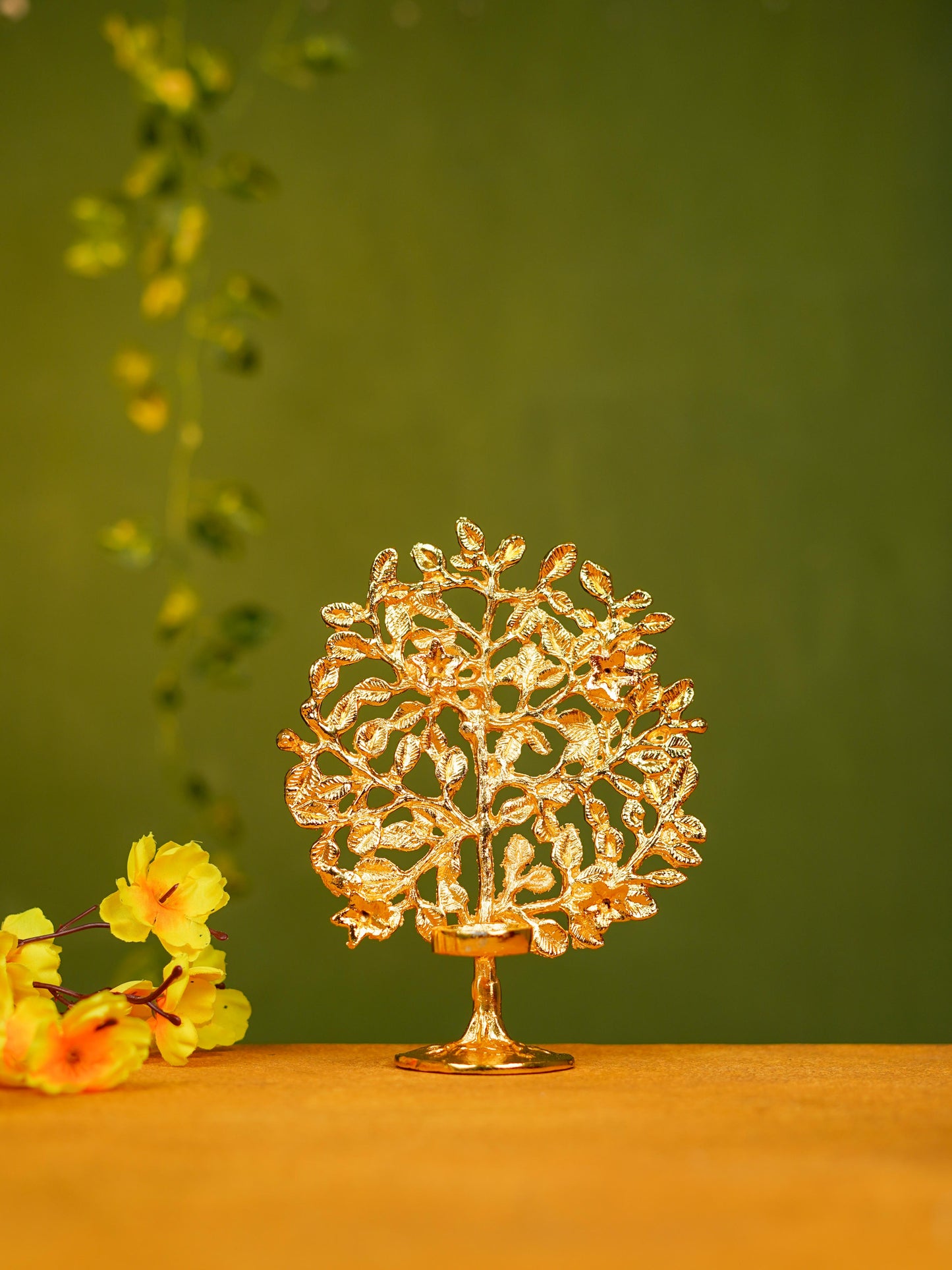 Brass Kalpavriksha with T-Light Holder - WL0587-2