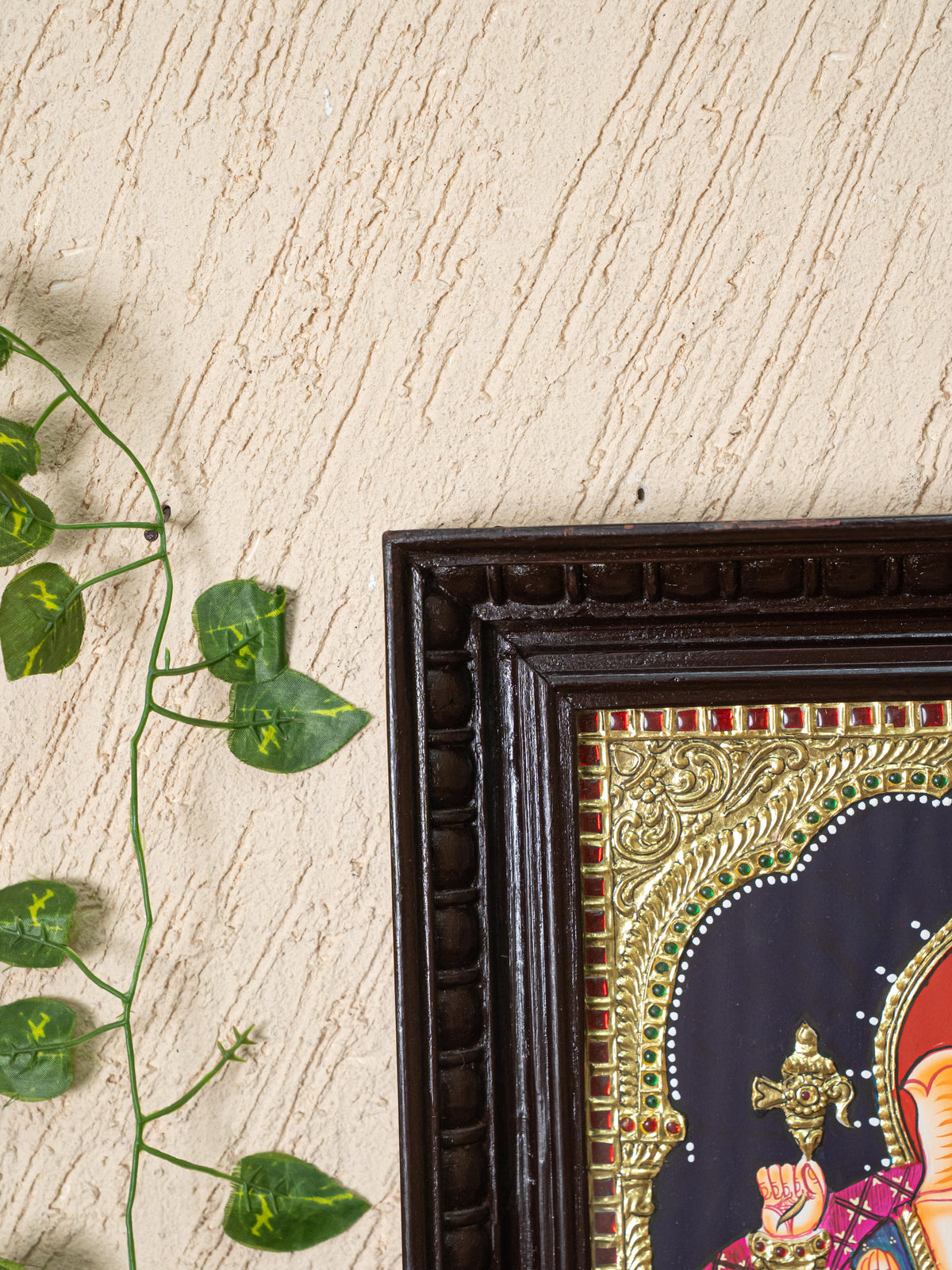 Tanjore Painting - Ganesha - Flat (Gold Foil) - 15x12 inch - WL4079