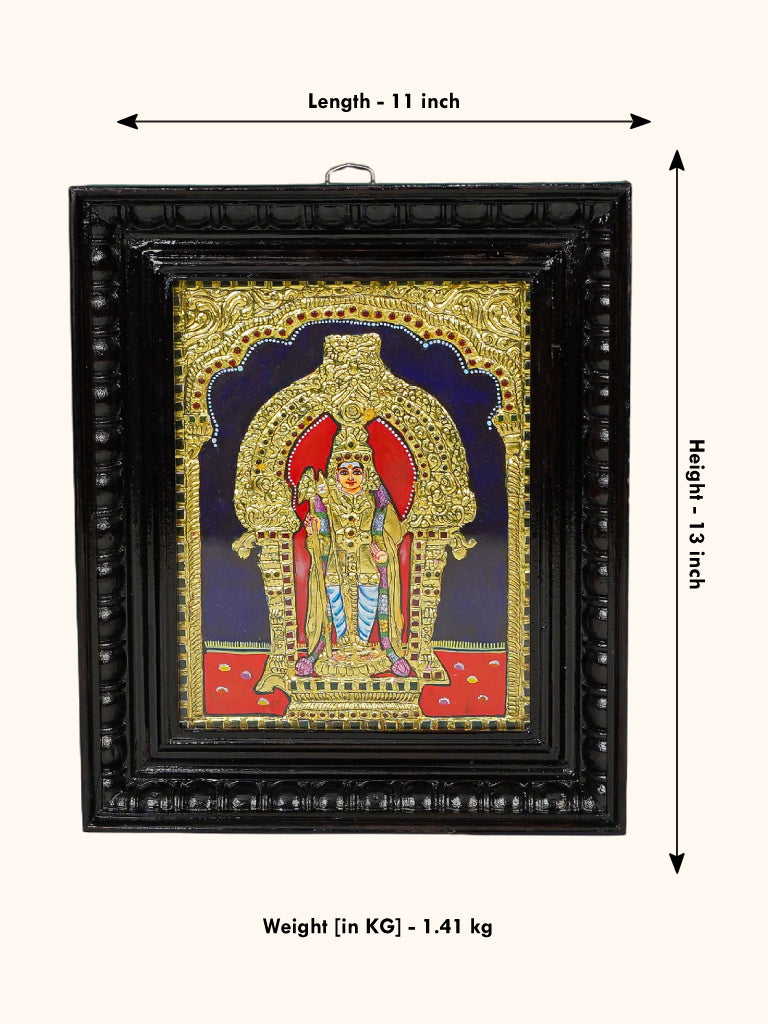 Tanjore Painting - Murugan - Flat (Gold Foil) - 10x8 inch - WL4264