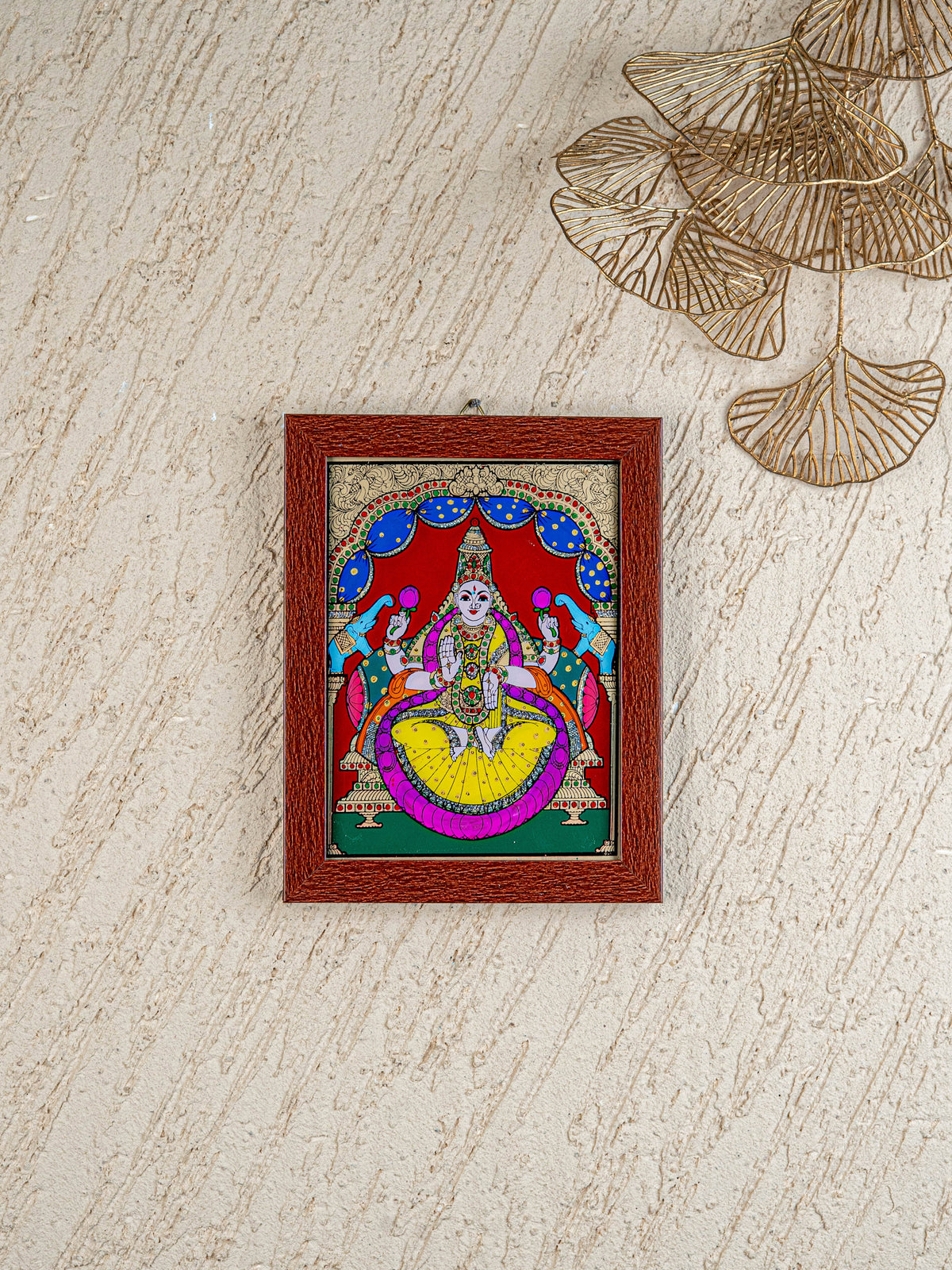 Gajalakshmi Glass Reverse Painting Frame - 8 x 6 inch - WL4560-2