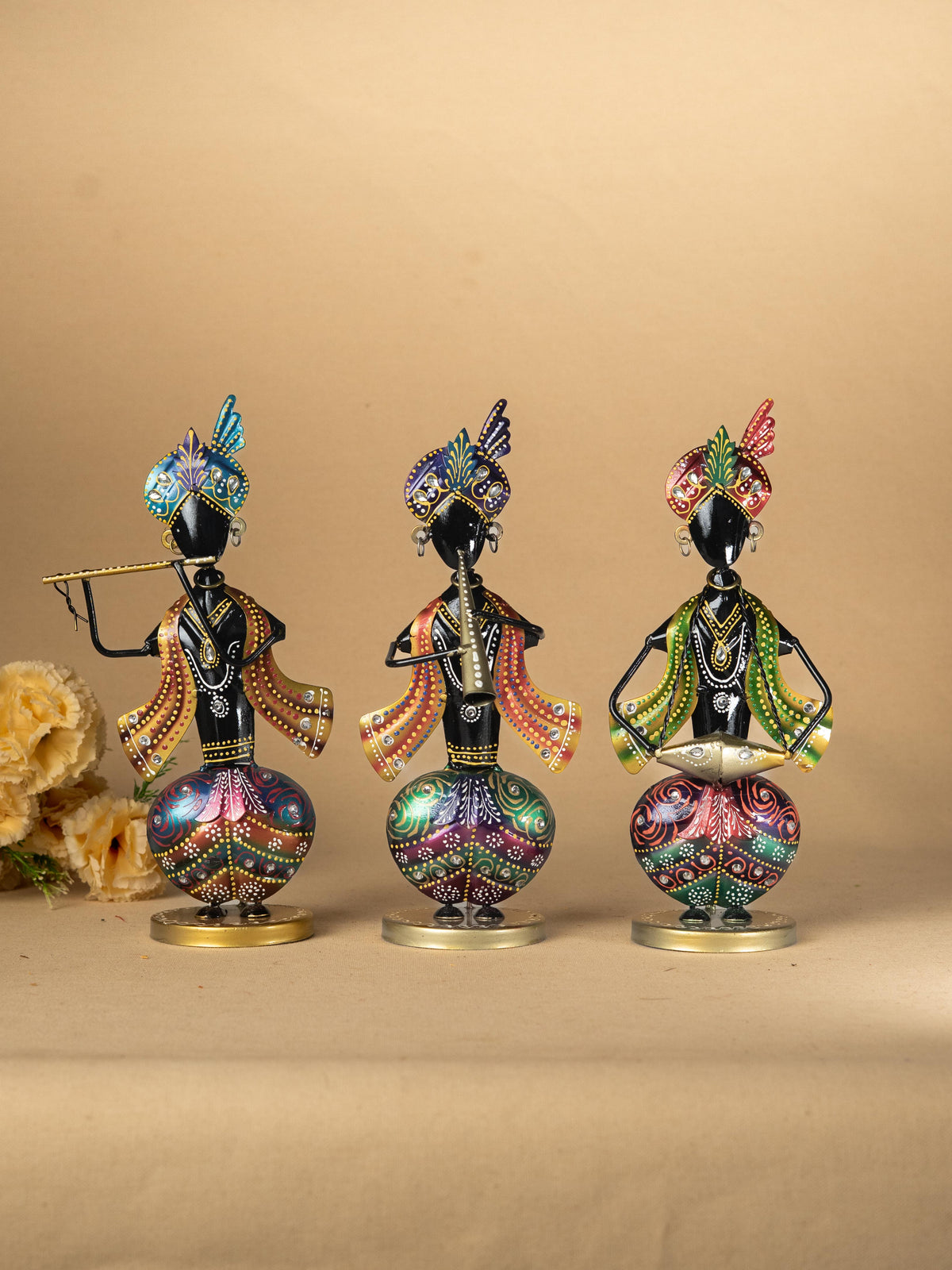 Metal Handpainted Musician - Set of 3 - WL4977