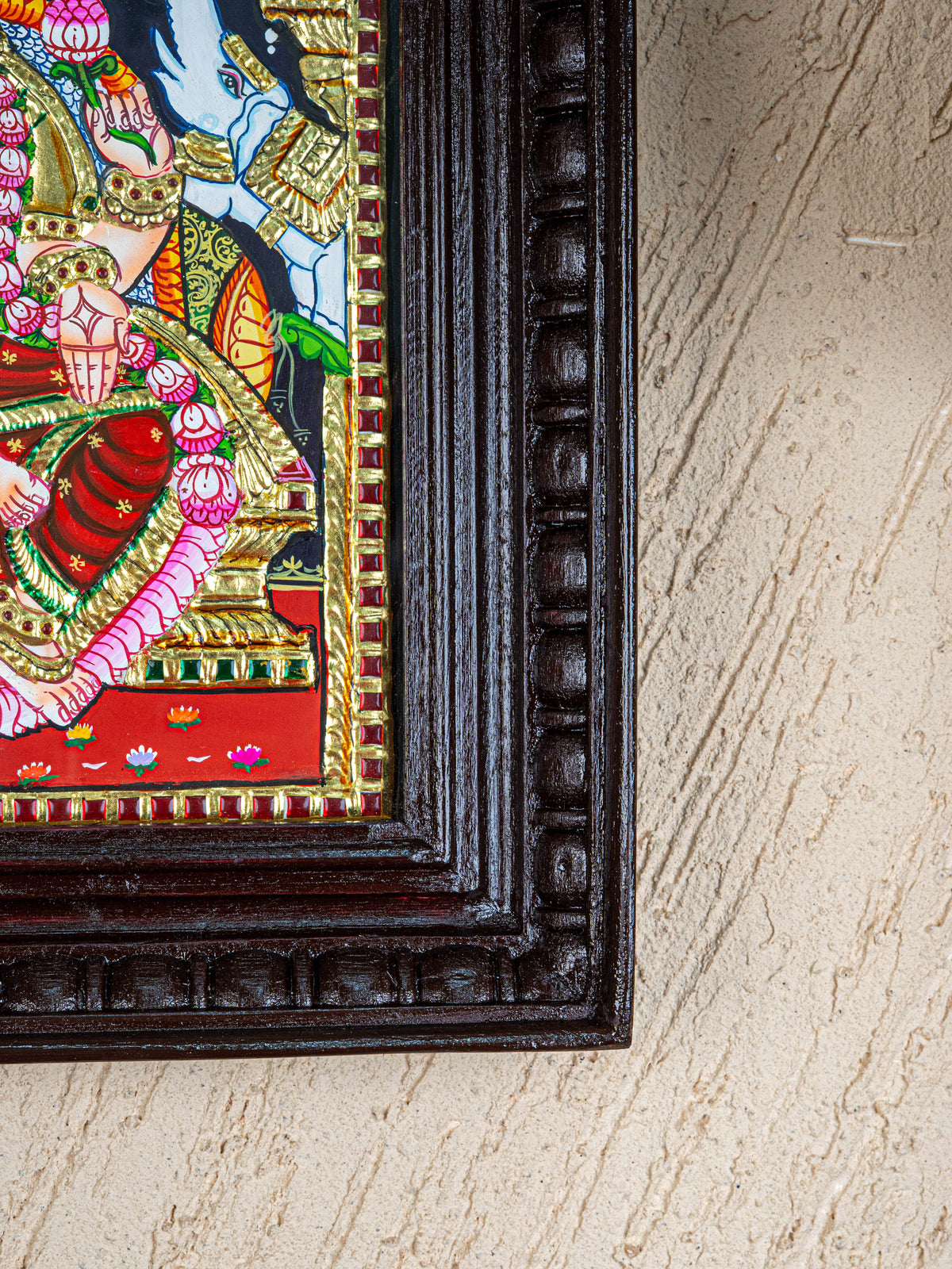 Tanjore Painting - Gajalakshmi - Flat (Gold Foil) - 12x10 inch - WL4979