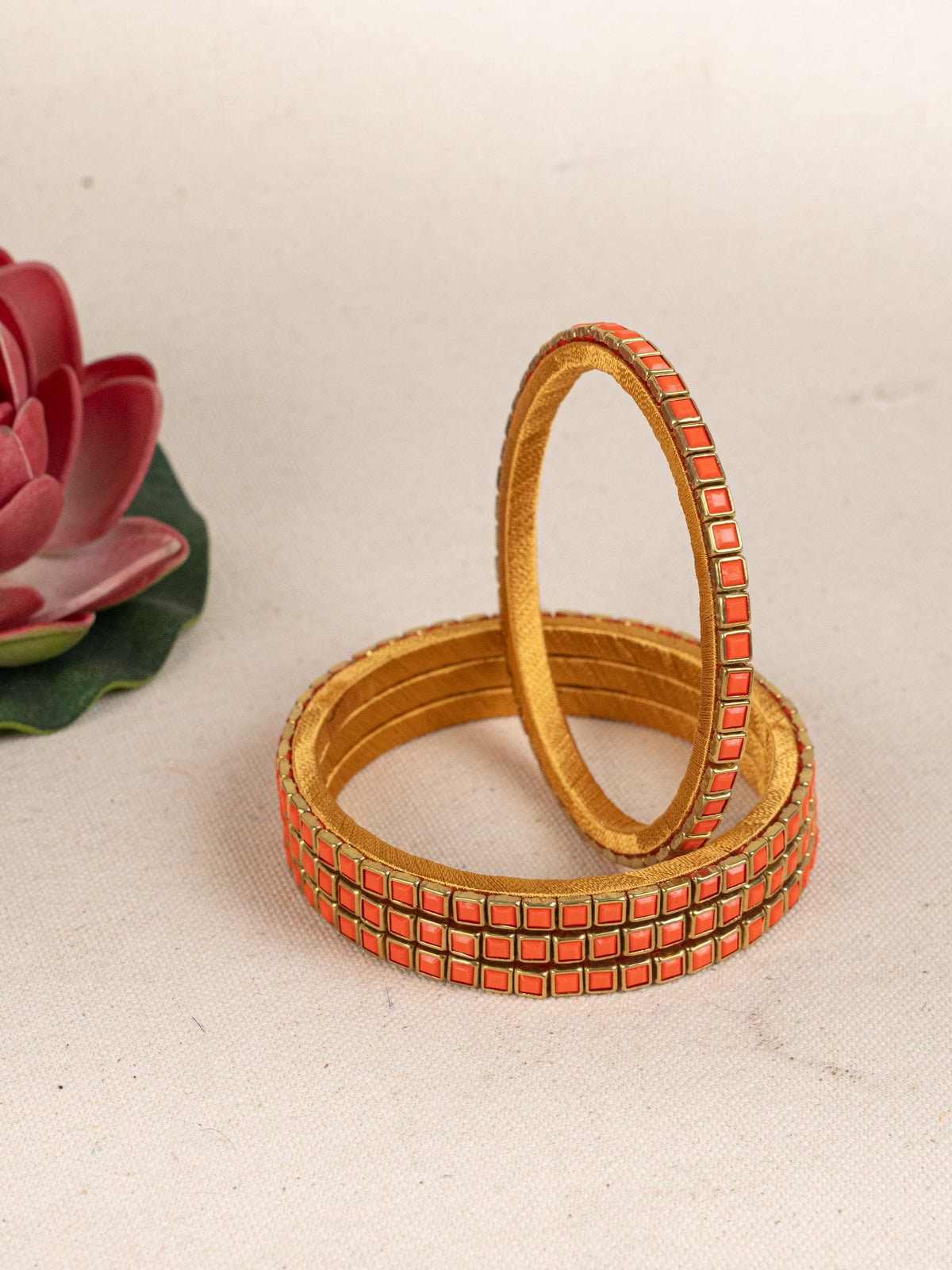 Kundan Bangles - Set of 4 - 2.8 inch - WL5166-2
