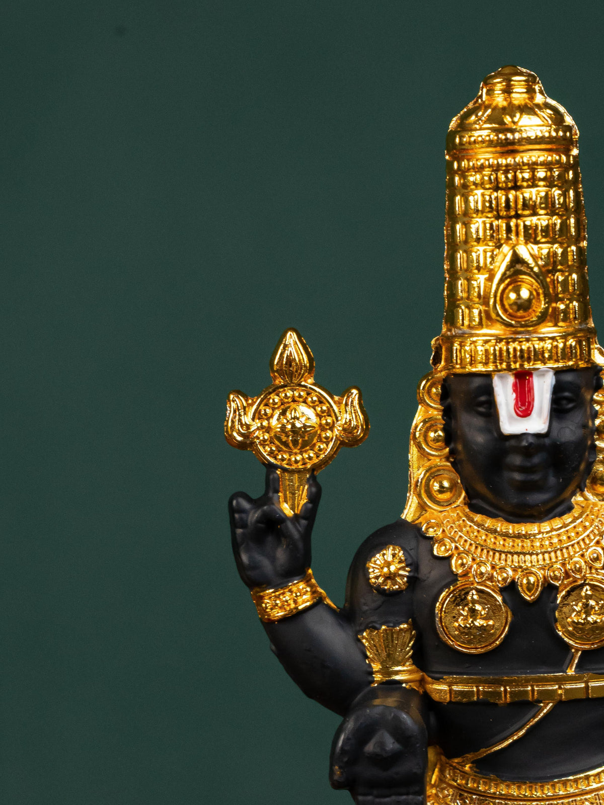 Zinc Alloy Tirupathi Balaji Idol - Gold - 6 inch - WL5180-1