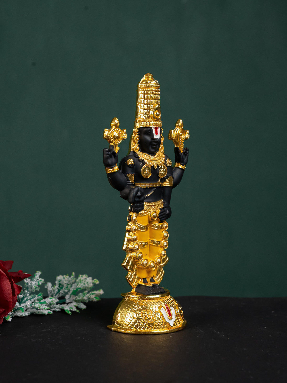 Zinc Alloy Tirupathi Balaji Idol - Gold - 6 inch - WL5180-1