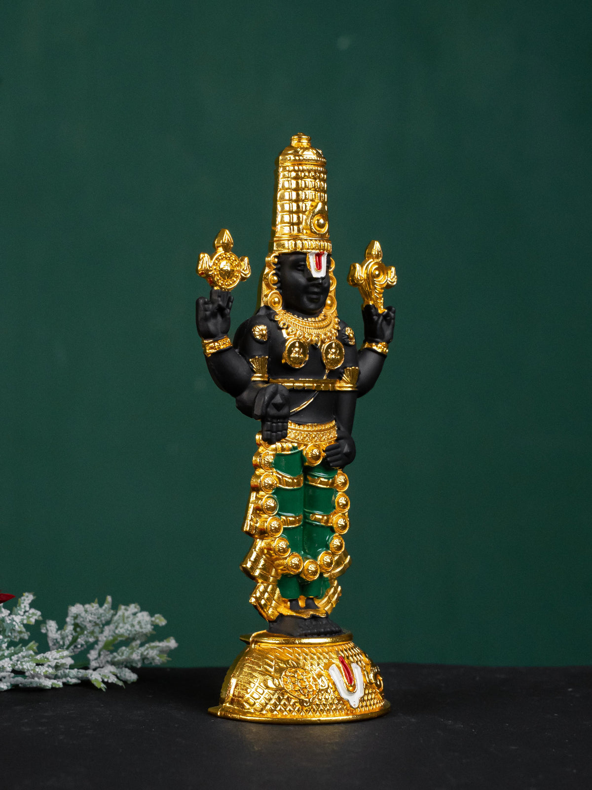 Zinc Alloy Tirupathi Balaji Idol - Gold - 6 inch - WL5180-1