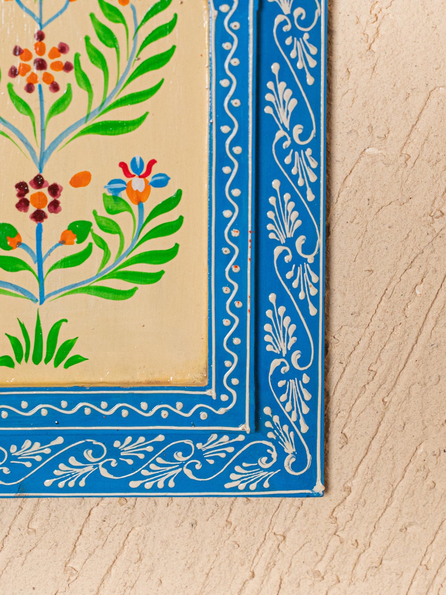 Wooden Handpainted Wall Decor - 12x8 inch - Blue - WL5193