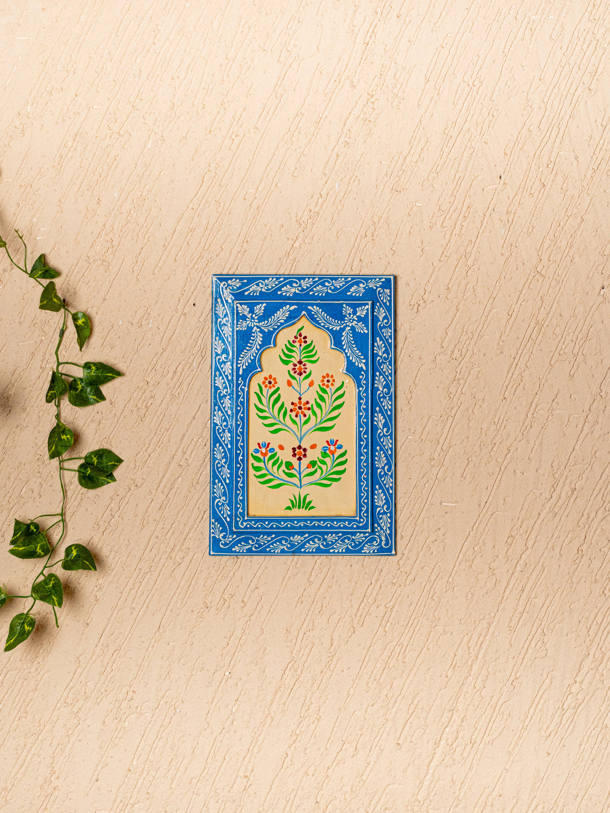 Wooden Handpainted Wall Decor - 12x8 inch - Blue - WL5193