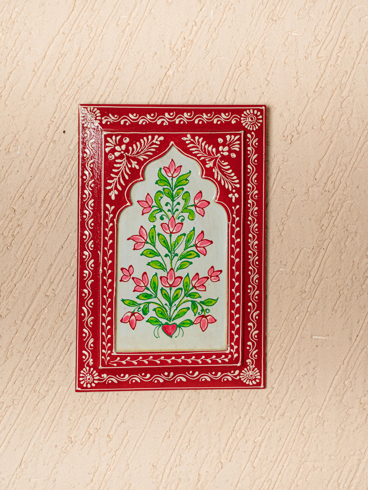 Wooden Handpainted Wall Decor - 12x8 inch - Red - WL5194
