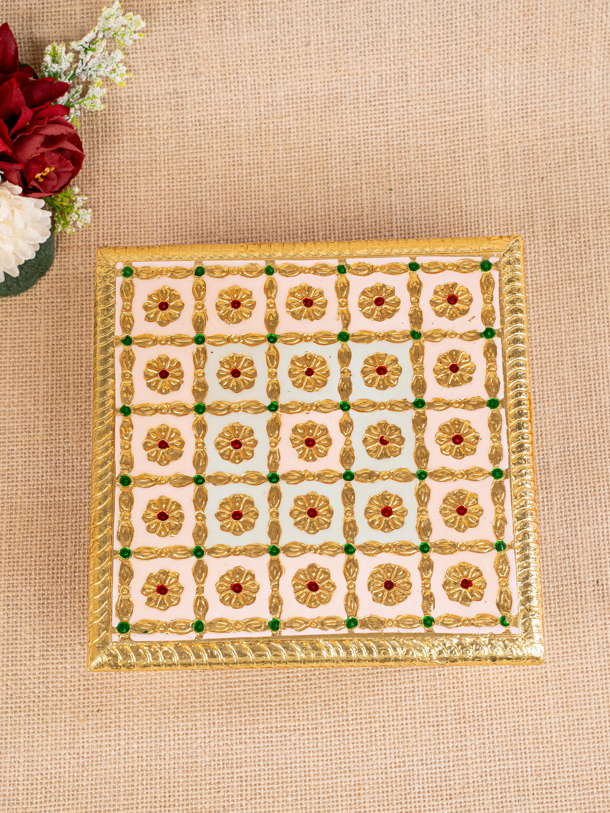 Meenakari Manai - Pink - 8x8 inch - WBG1806-2