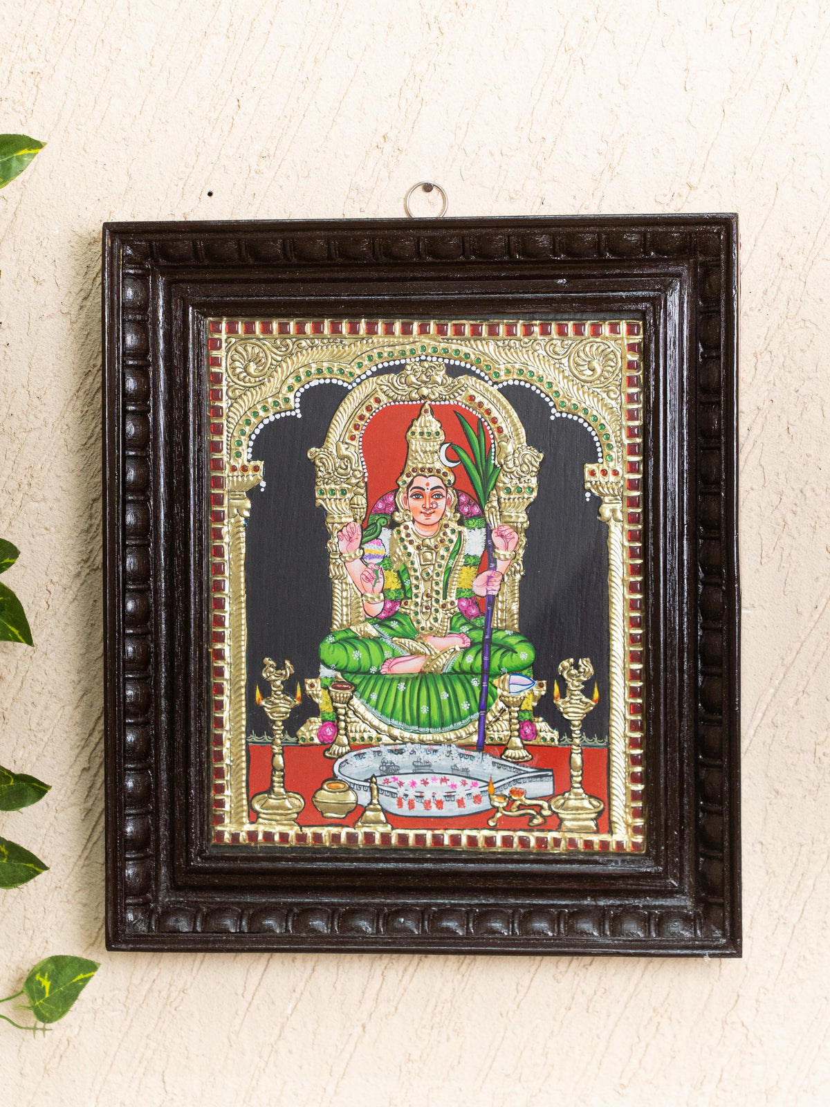 Tanjore Painting - Kamatchi - Flat (Gold Foil) - 12x10 inch - WL5205