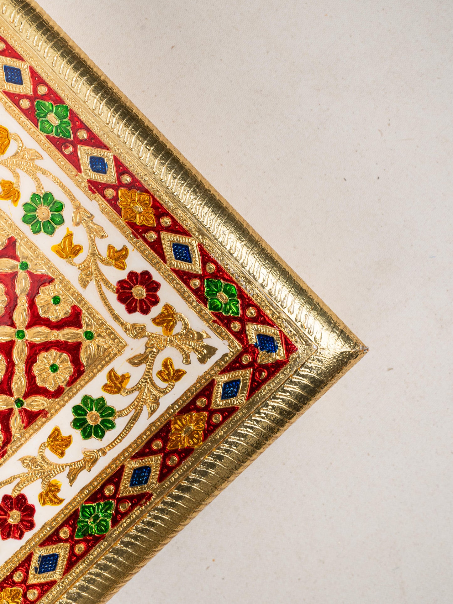 Meenakari Bajot - Floral Design - 12x18 inch - Red - WL5208-3