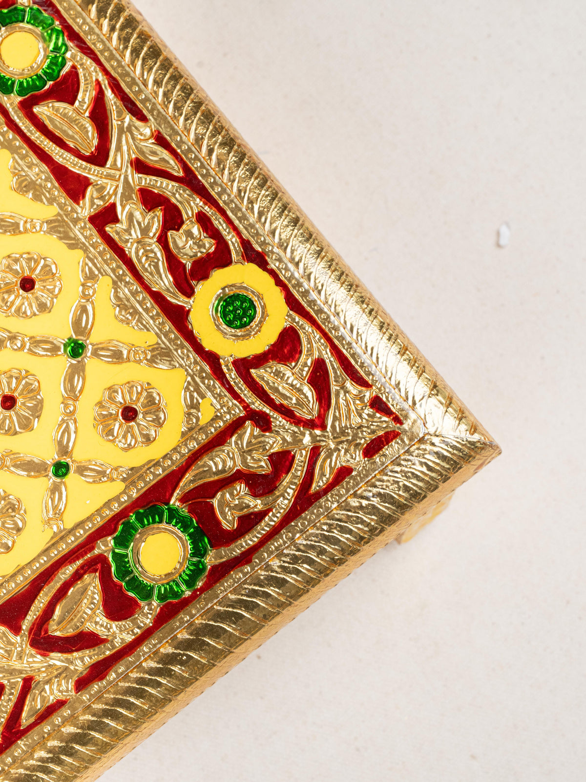 Meenakari Bajot - Floral Design - 10x15 inch - Yellow - WL5209-2