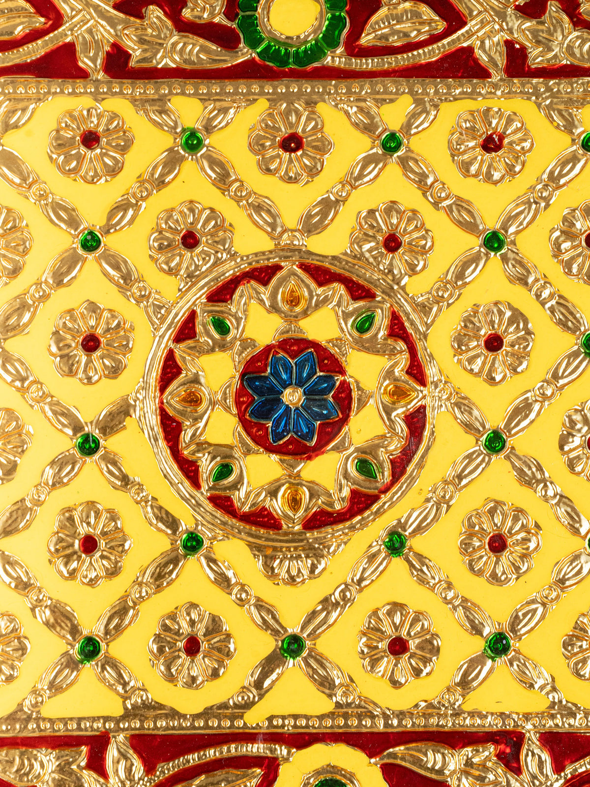 Meenakari Bajot - Floral Design - 10x15 inch - Yellow - WL5209-2