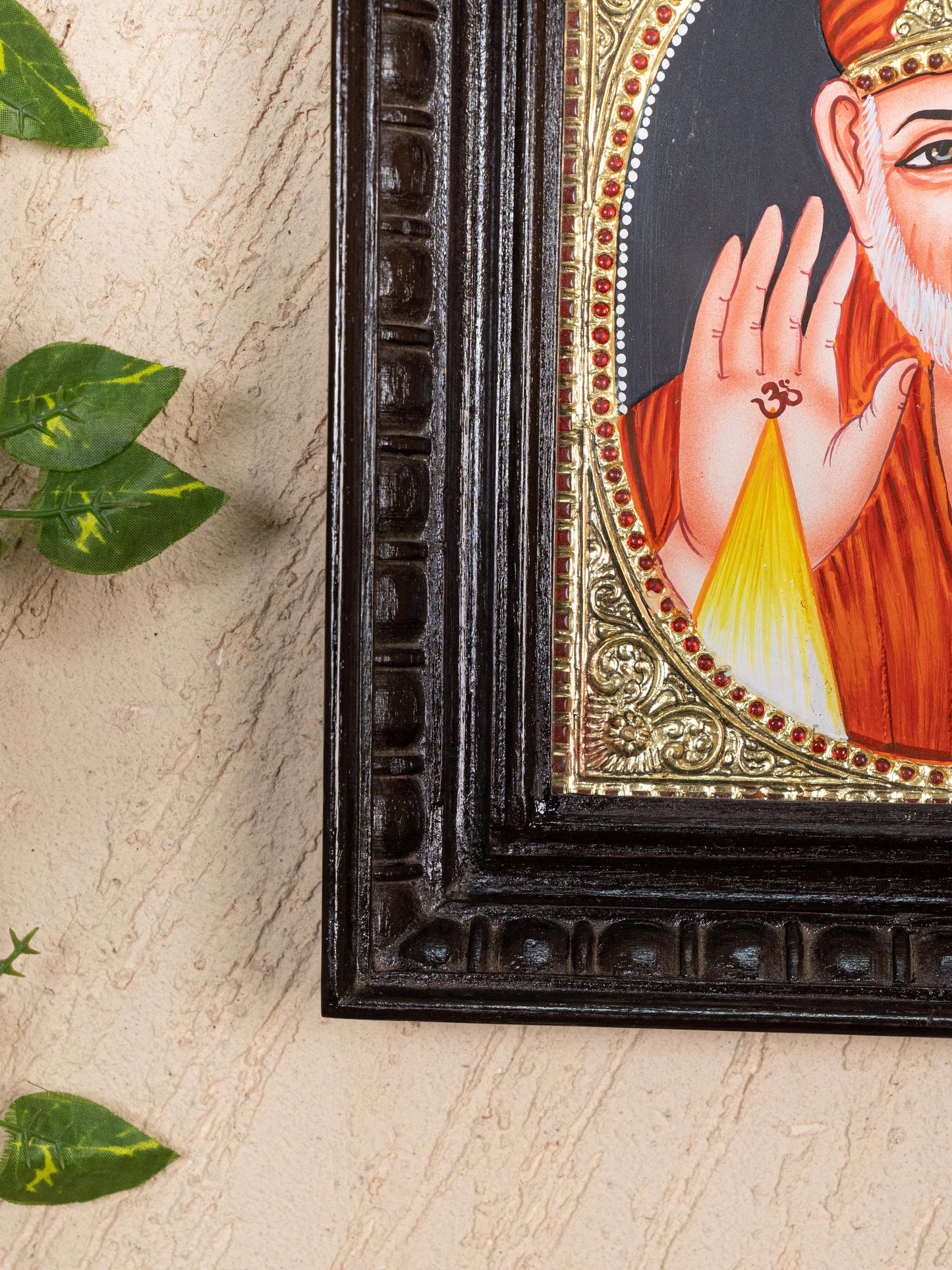 Tanjore Painting - Sai Baba - Flat (Gold Foil) - 10x8 inch - WL5232