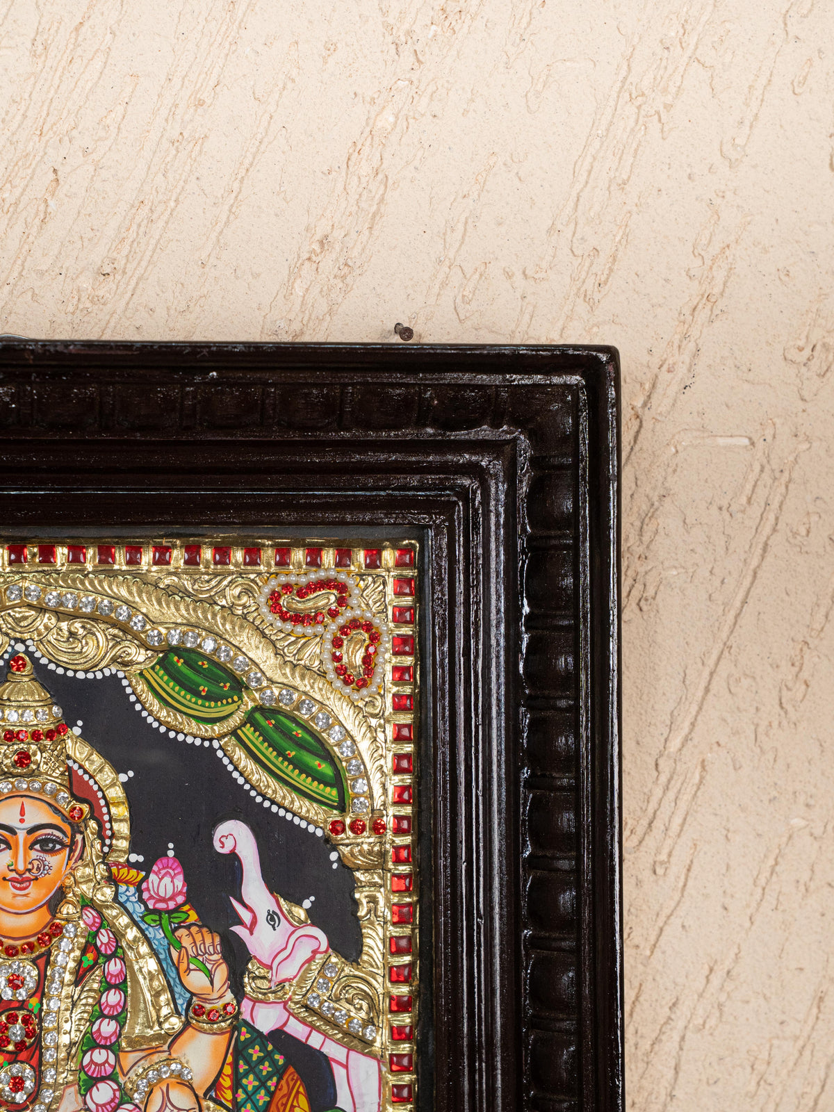 Tanjore Painting - Gajalakshmi - Semi Embossed - 12x10 inch - WL5239
