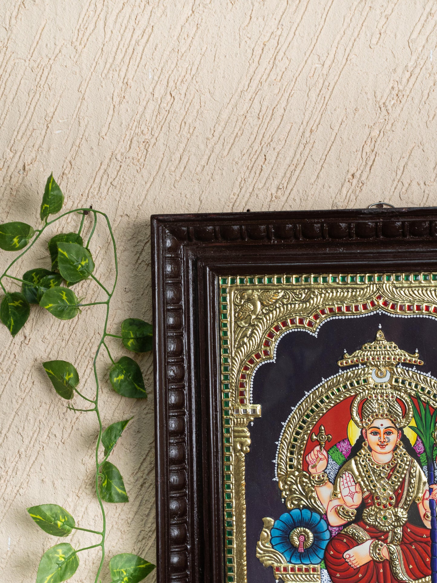 Tanjore Painting - Kamatchi - Flat (Gold foil) - 15x12 inch - WL5245