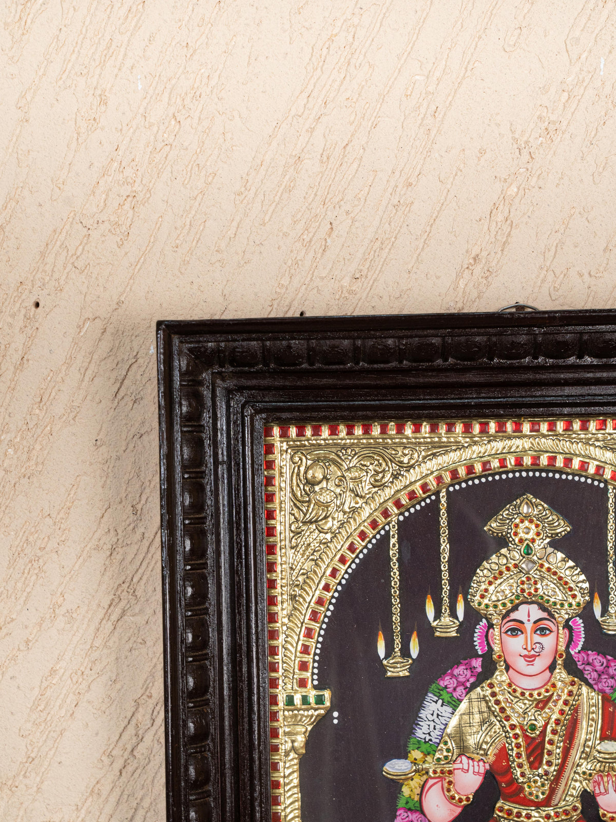 Tanjore Painting - Annapoorani - Flat (Gold Foil) - 15x12 inch - WL5247