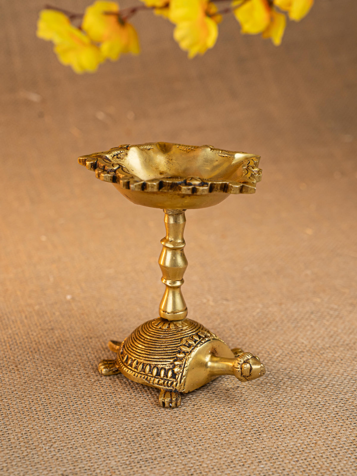 Brass Tortoise Diya - 4 inch - WL5273