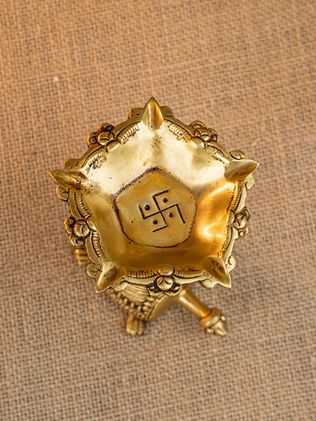 Brass Tortoise Diya - 4 inch - WL5273