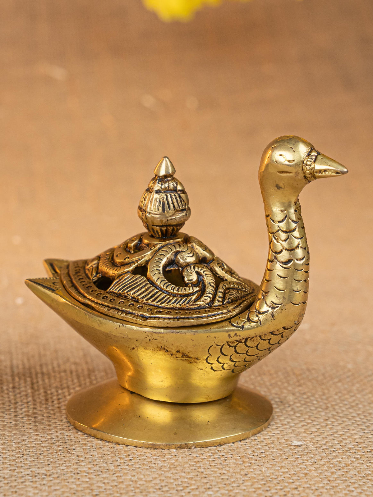 Brass Duck Shape Dhoop Dani - 4 inch - WL5280