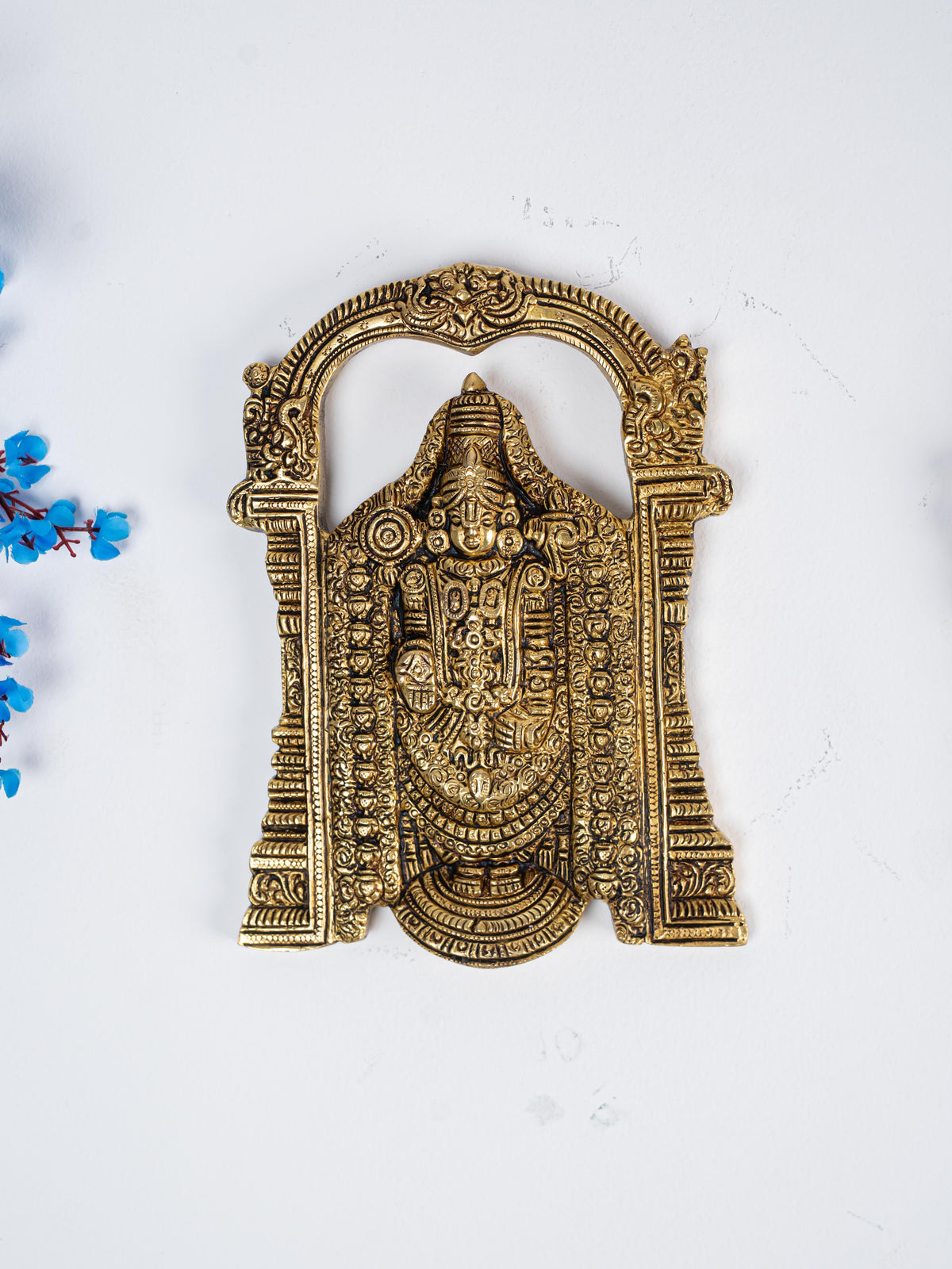 Brass Tirupati Balaji with Padmavathi Thayar Wall Hanging - 7 inch - WL5283