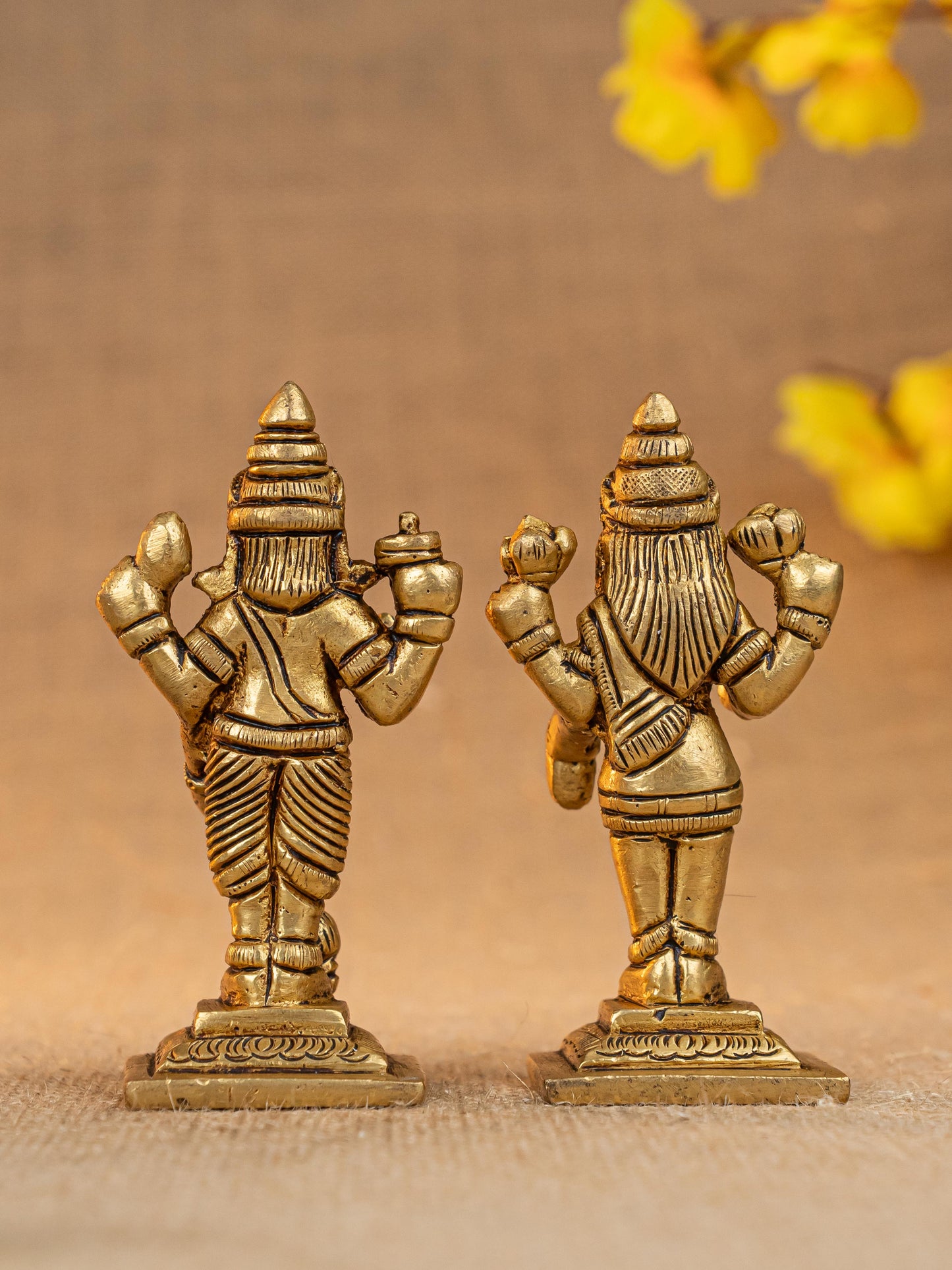 Brass Vishnu Lakshmi Idol - 4 inch - WL5289