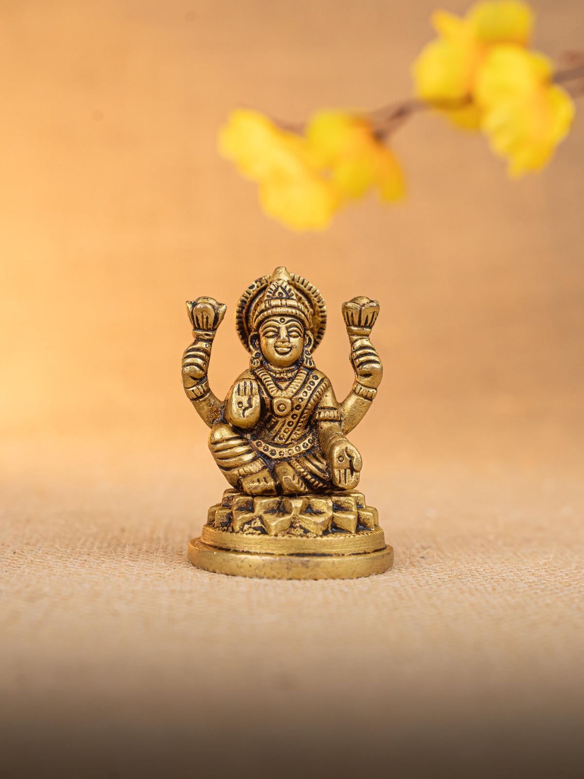 Brass Lakshmi Ganesha Idol - Set of 2 - 3 inch - WL5290