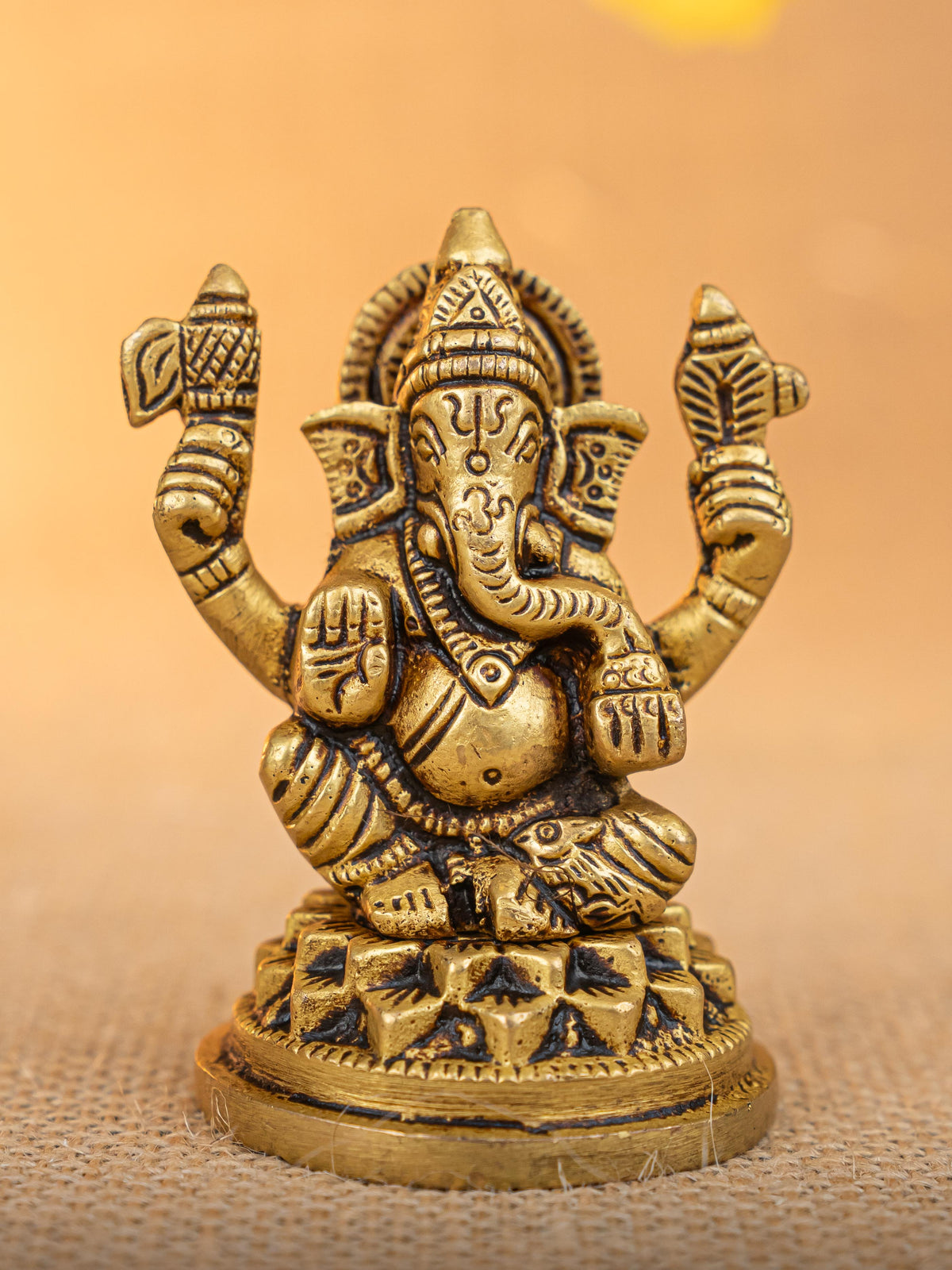 Brass Lakshmi Ganesha Idol - Set of 2 - 3 inch - WL5290