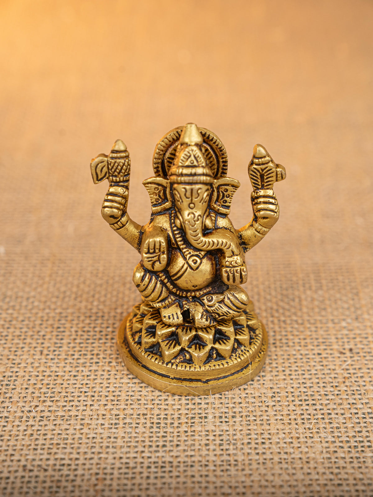Brass Lakshmi Ganesha Idol - Set of 2 - 3 inch - WL5290