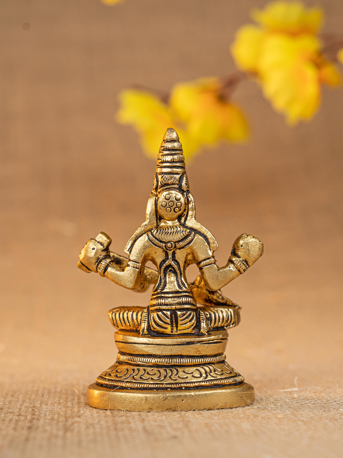 Brass Lakshmi Ganesha Saraswathi Idol - Set of 3 - 4 inch - WL5293