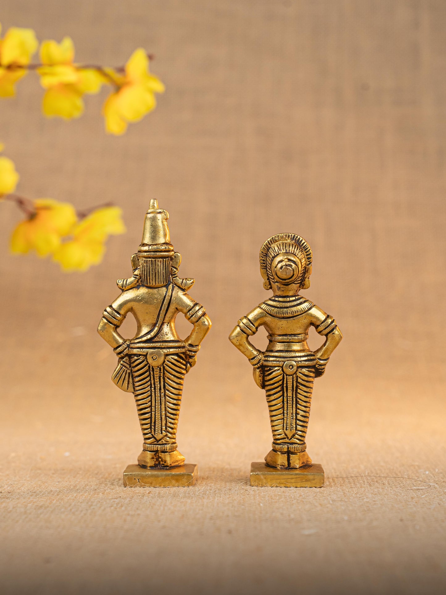 Brass Rukmani & Vitthal Idol - Set of 2 - 4 inch - WL5294