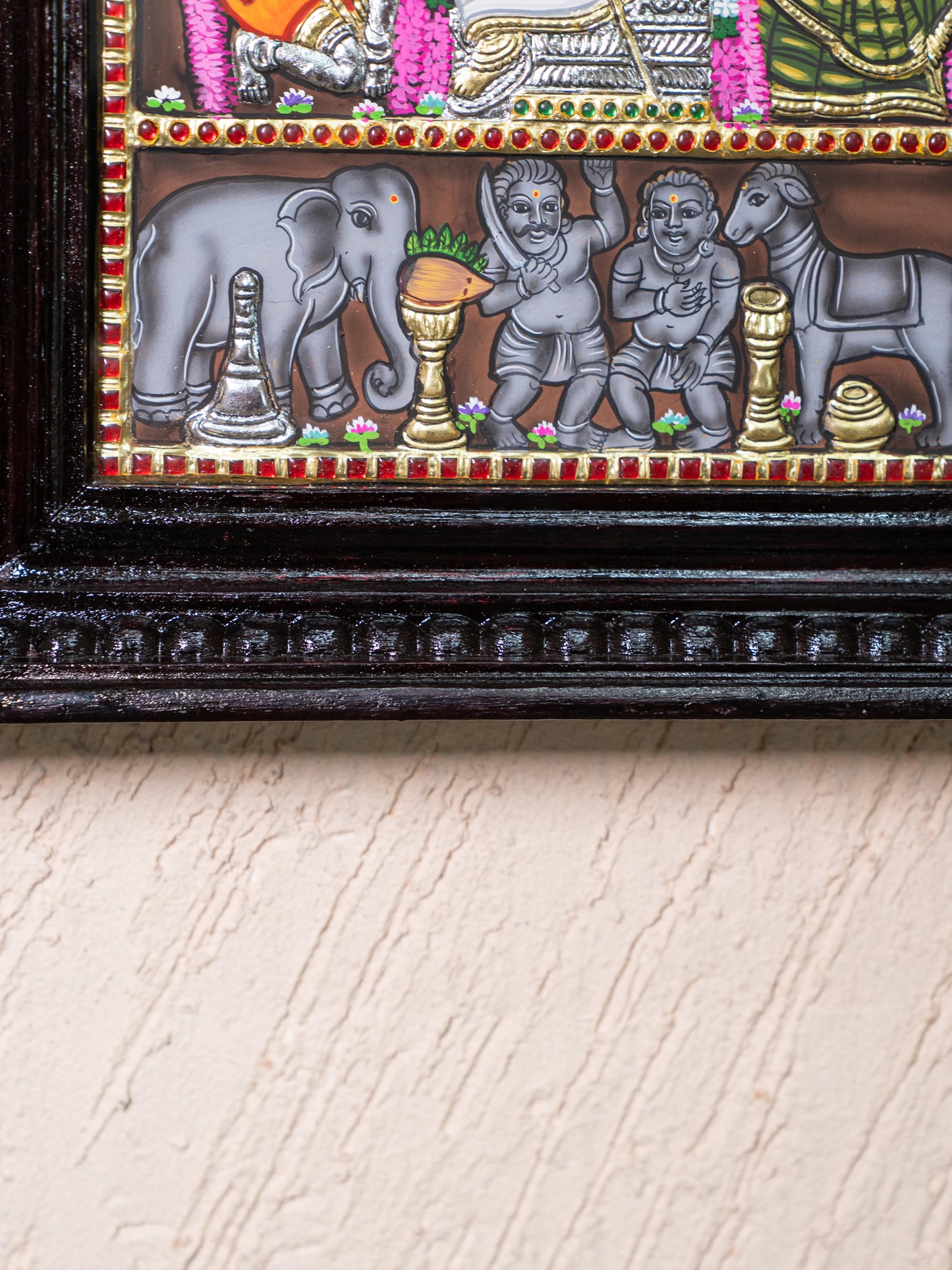 Tanjore Painting - Kundrathur Murugan - Flat (Gold Foil) - 12x10 inch - WL5312