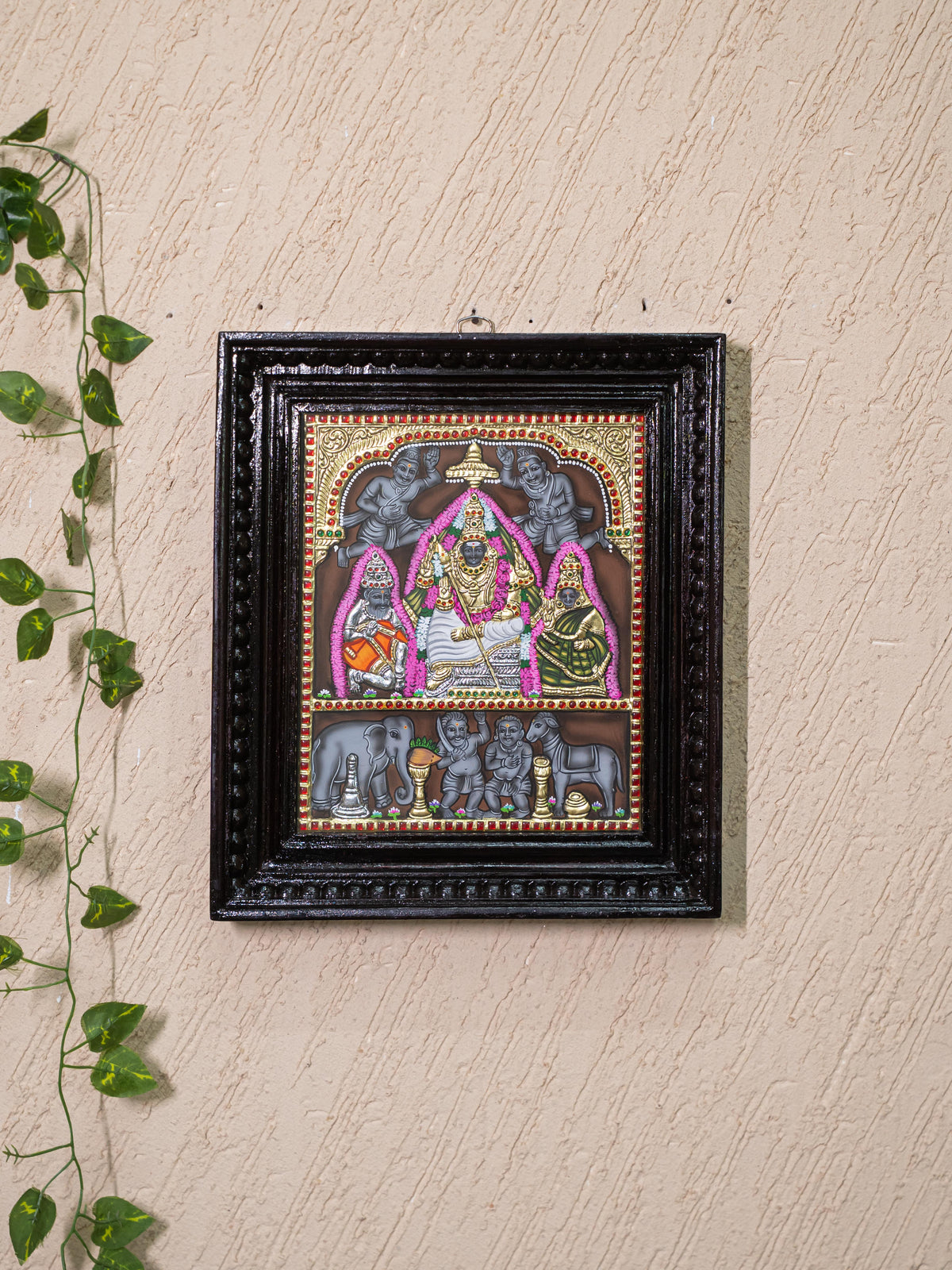 Tanjore Painting - Kundrathur Murugan - Flat (Gold Foil) - 12x10 inch - WL5312