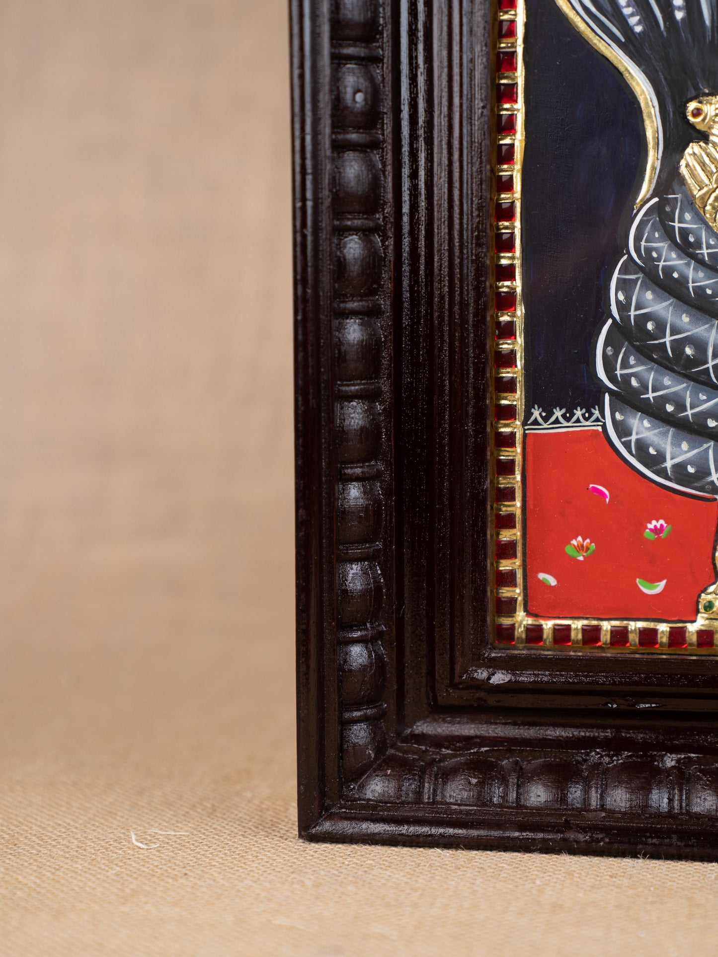 Tanjore Painting - Ranganathar - Flat (Gold Foil) - 15x12 inch - WL5330