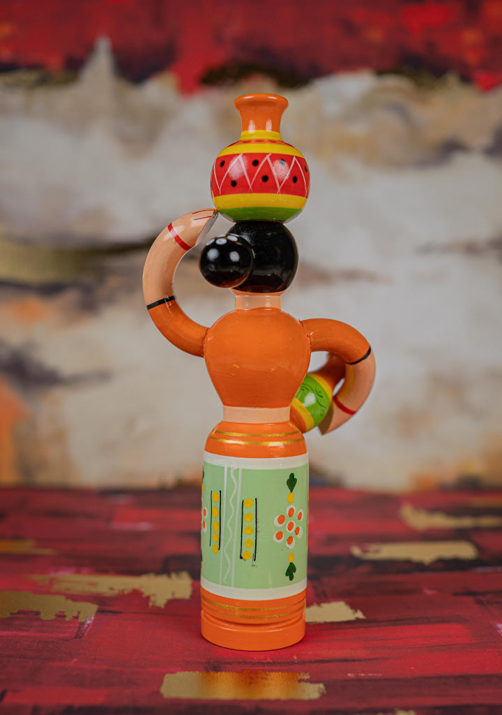 Kondapalli - Lady with Pot - 8 inch - WL5394-1