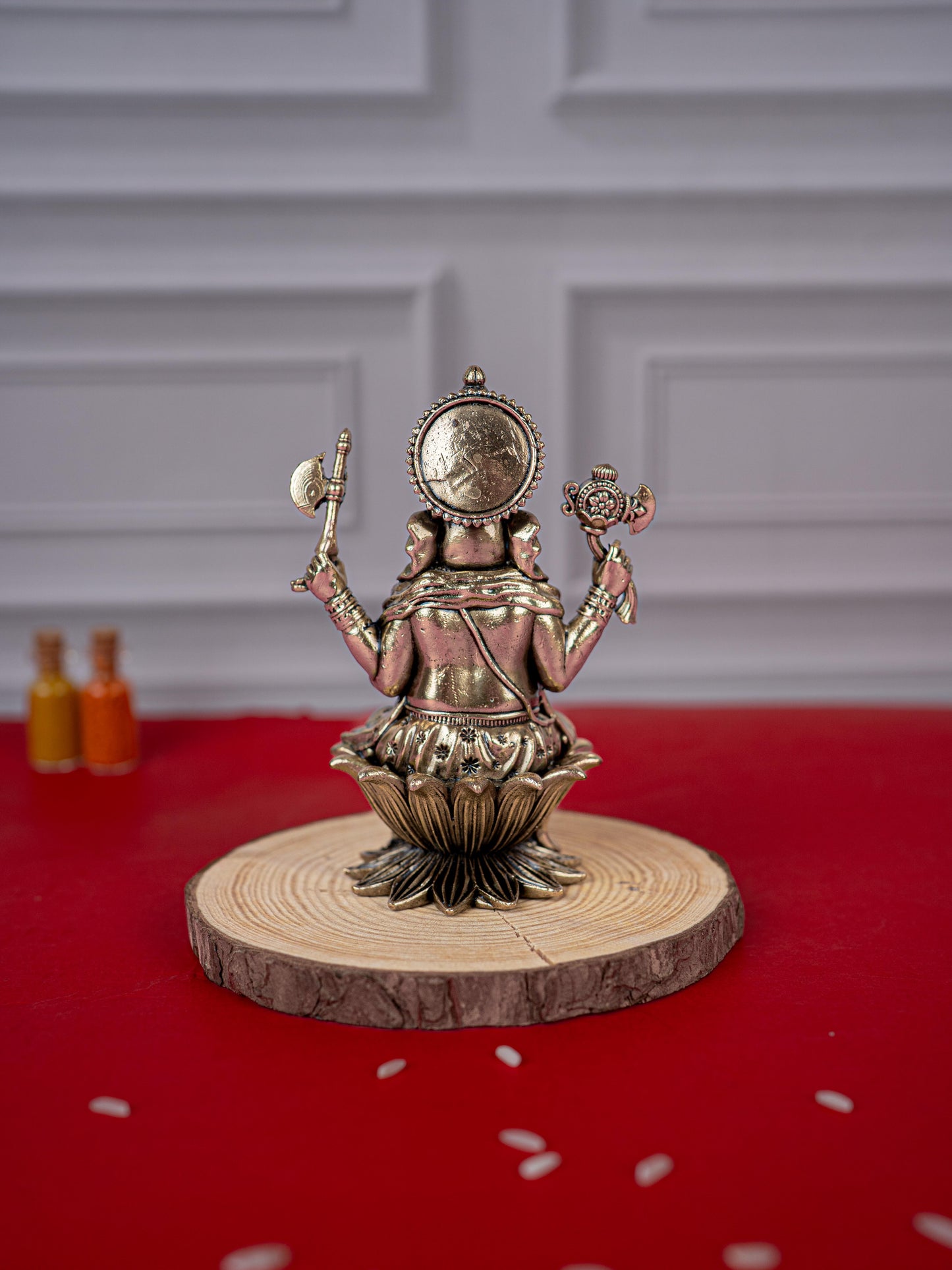 Brass Antique Ganesha Idol - 4 inch - WL5412