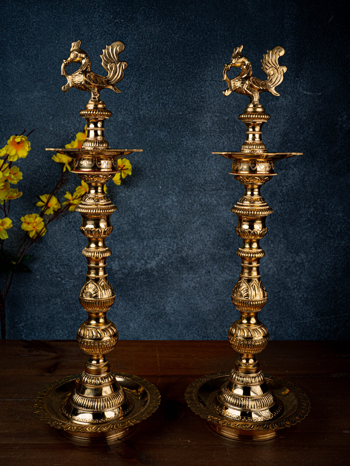 Brass Annapakshi Kuthu Vilakku - 23 inch - WL5430