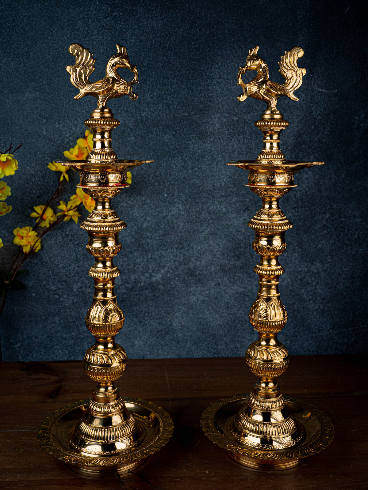 Brass Annapakshi Kuthu Vilakku - 23 inch - WL5430