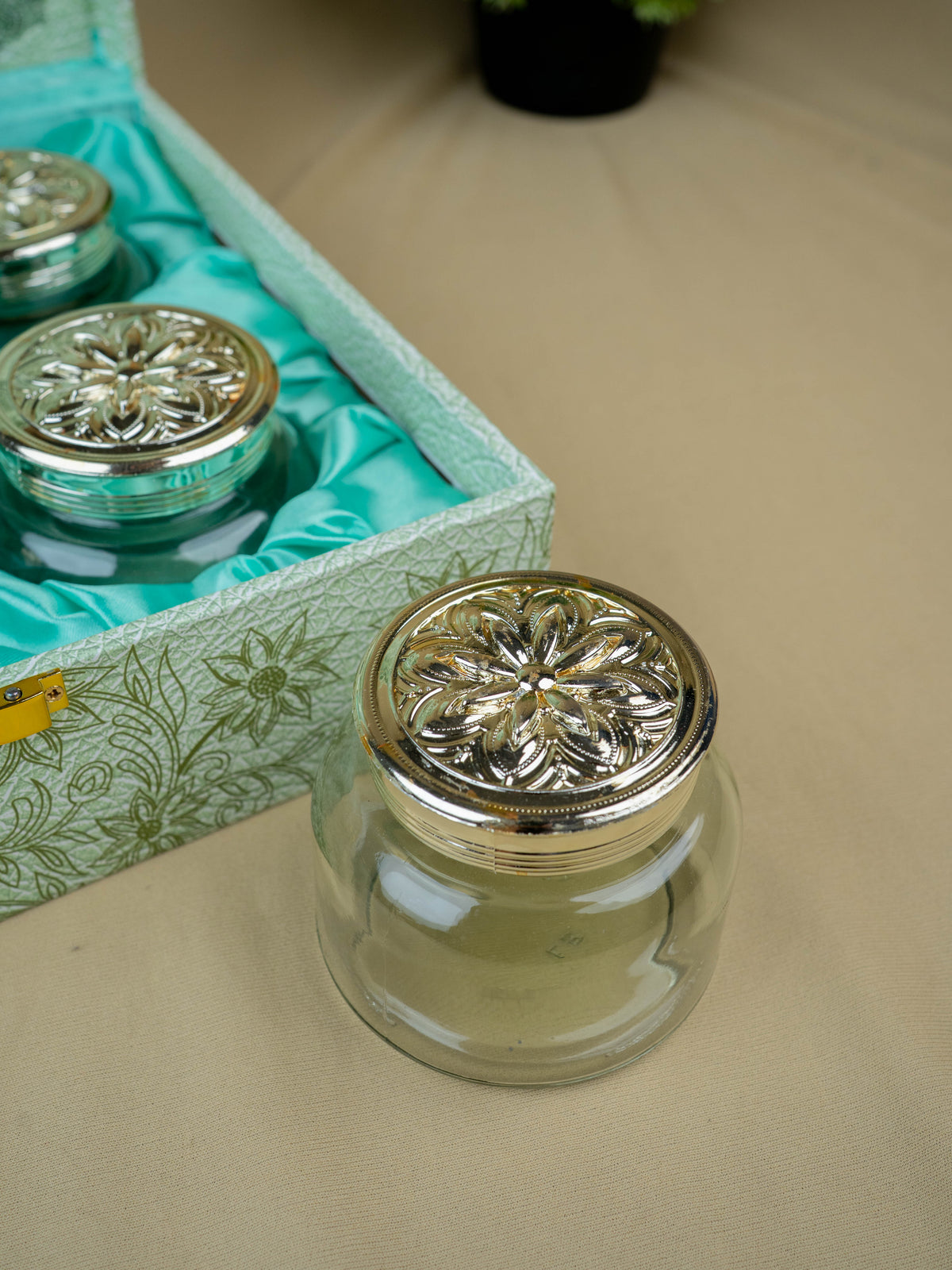 Decorative 4 Jar Dry Fruit Box - WL5447