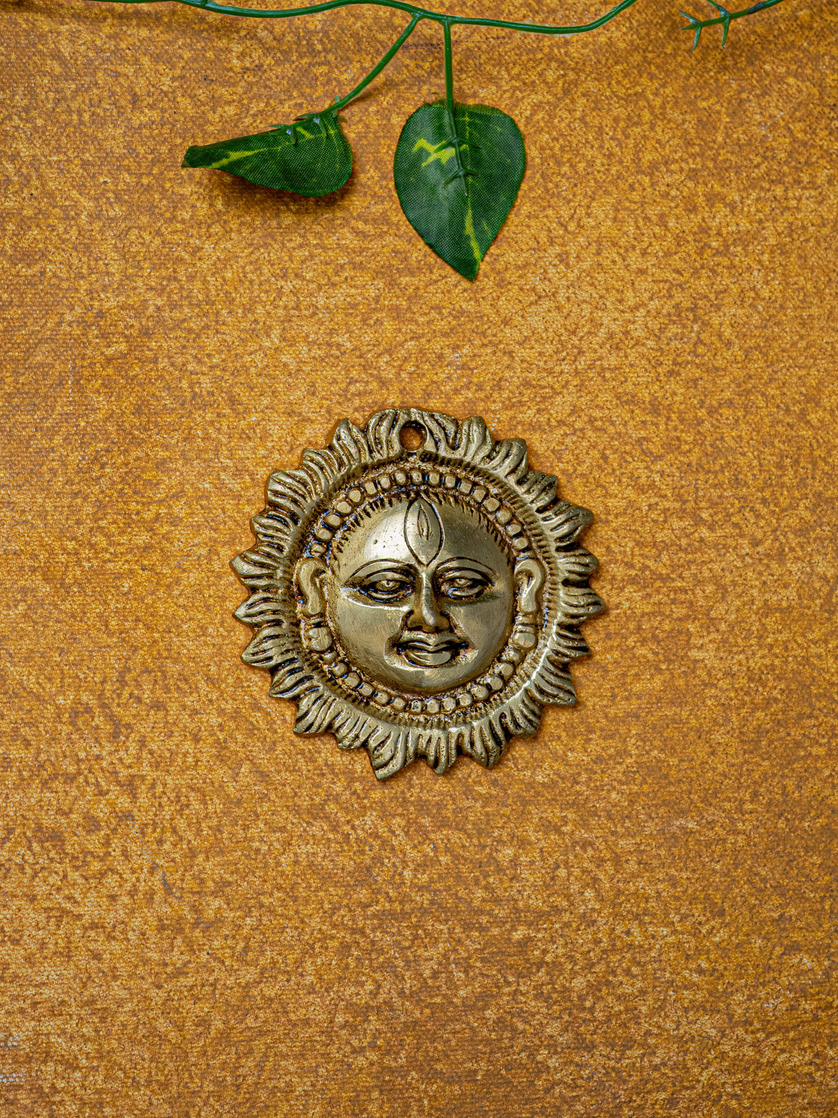 Brass Sun Face Wall Hanging - 3 inch - WL5451