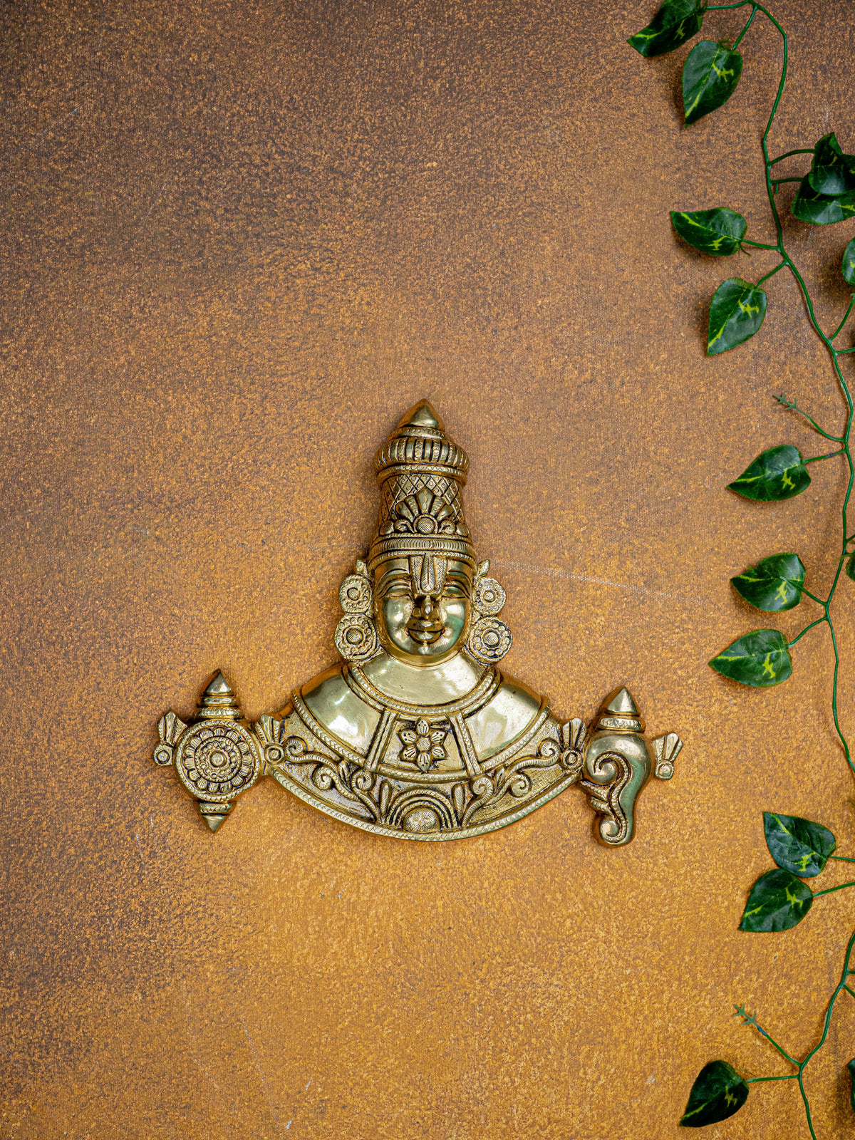 Brass Tirupathi Balaji Wall Hanging - 9 inch - WL5465