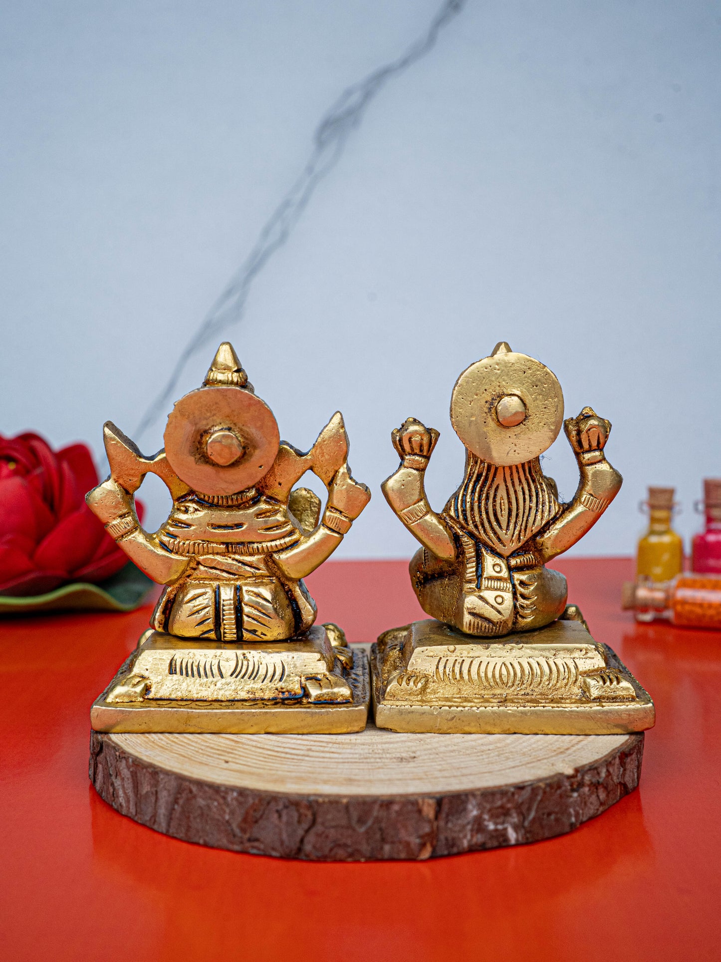Brass Lakshmi Ganesha Idol - 3 inch - WL5484