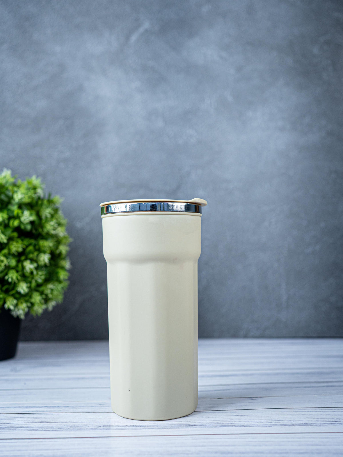 Insulated Mug with Lid - 6 inch - Beige - WL5492-1