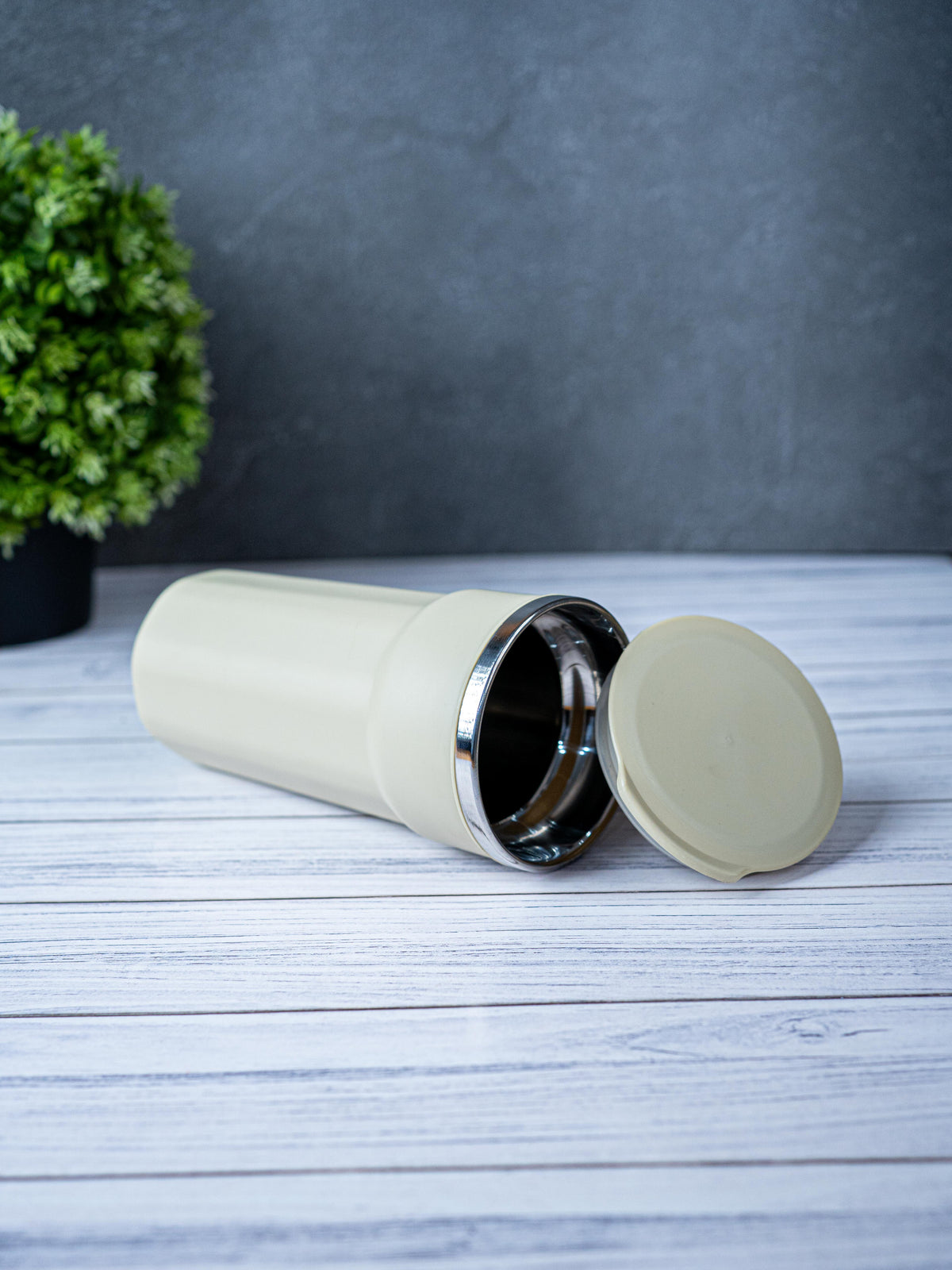 Insulated Mug with Lid - 6 inch - Beige - WL5492-1