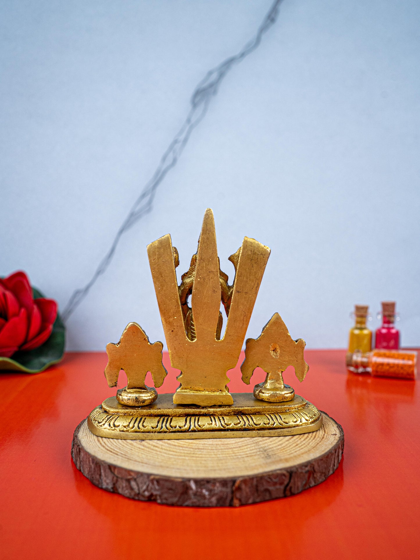 Brass Balaji with Shankh Chakra Namam Idol - 3 inch - WL5493