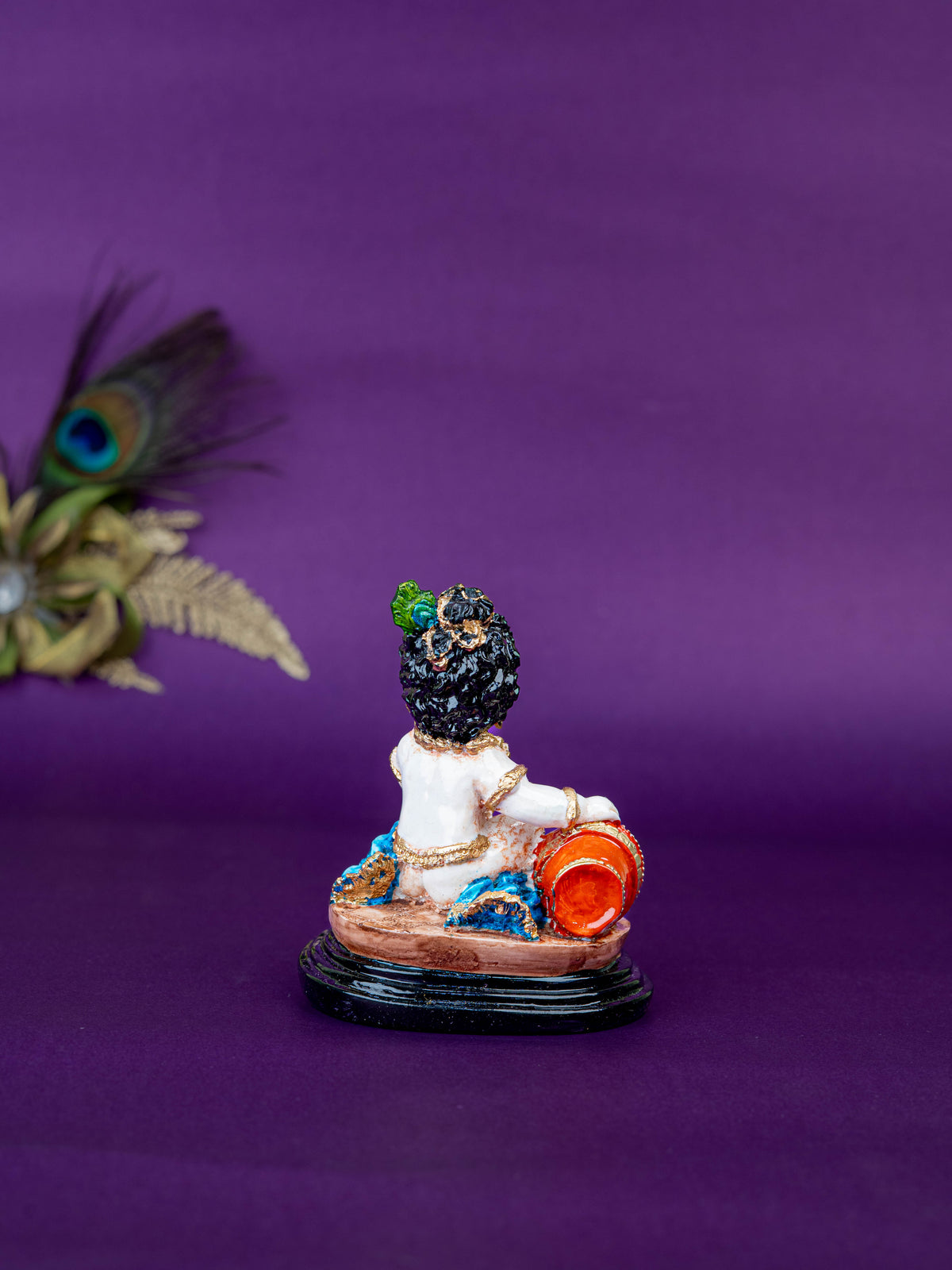 Polystone Krishna Idol with Butter Pot - 4 inch - WL5519